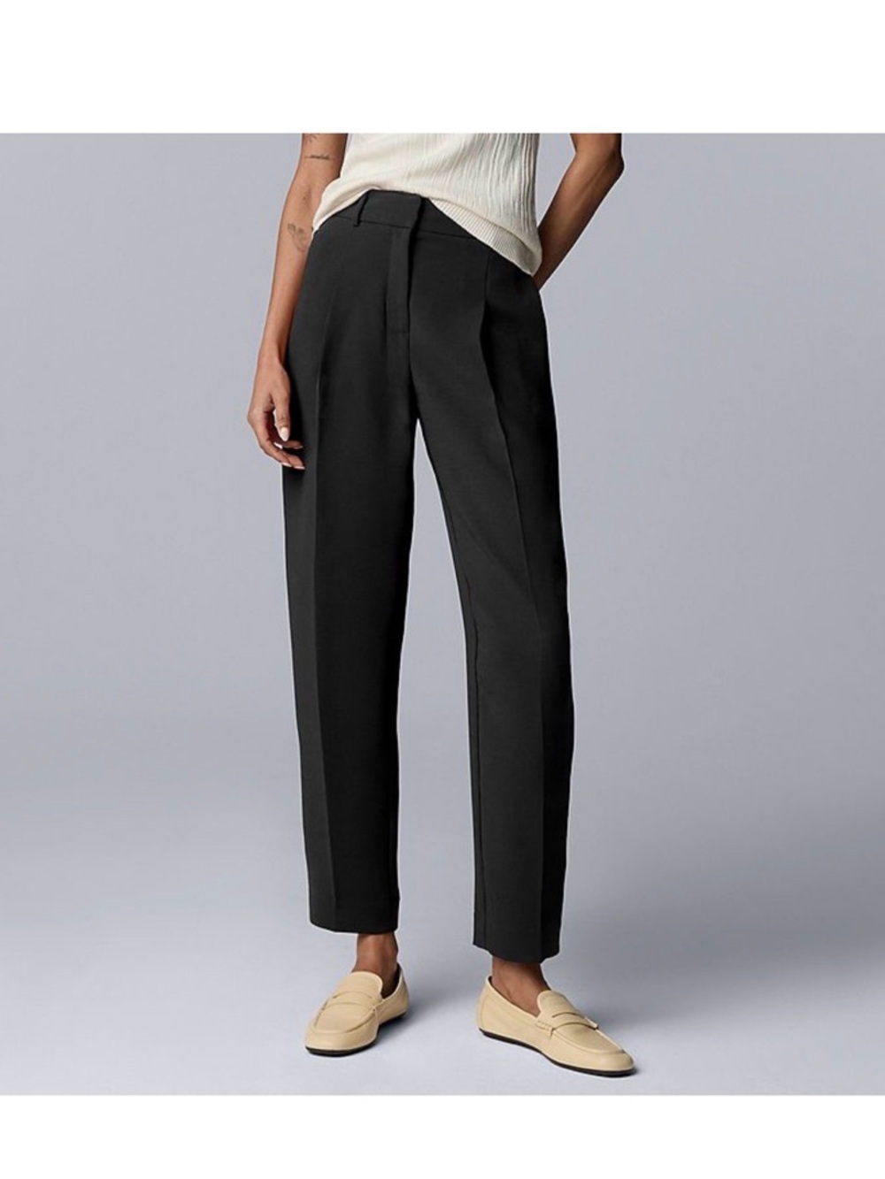 Classic Straight-Leg Black Trousers